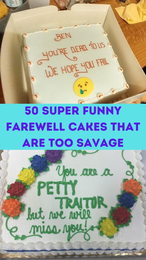 funny farewell cakes