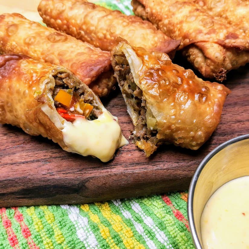 Philly Cheesesteak Egg Rolls with Perfect Dipping Sauce Recipe