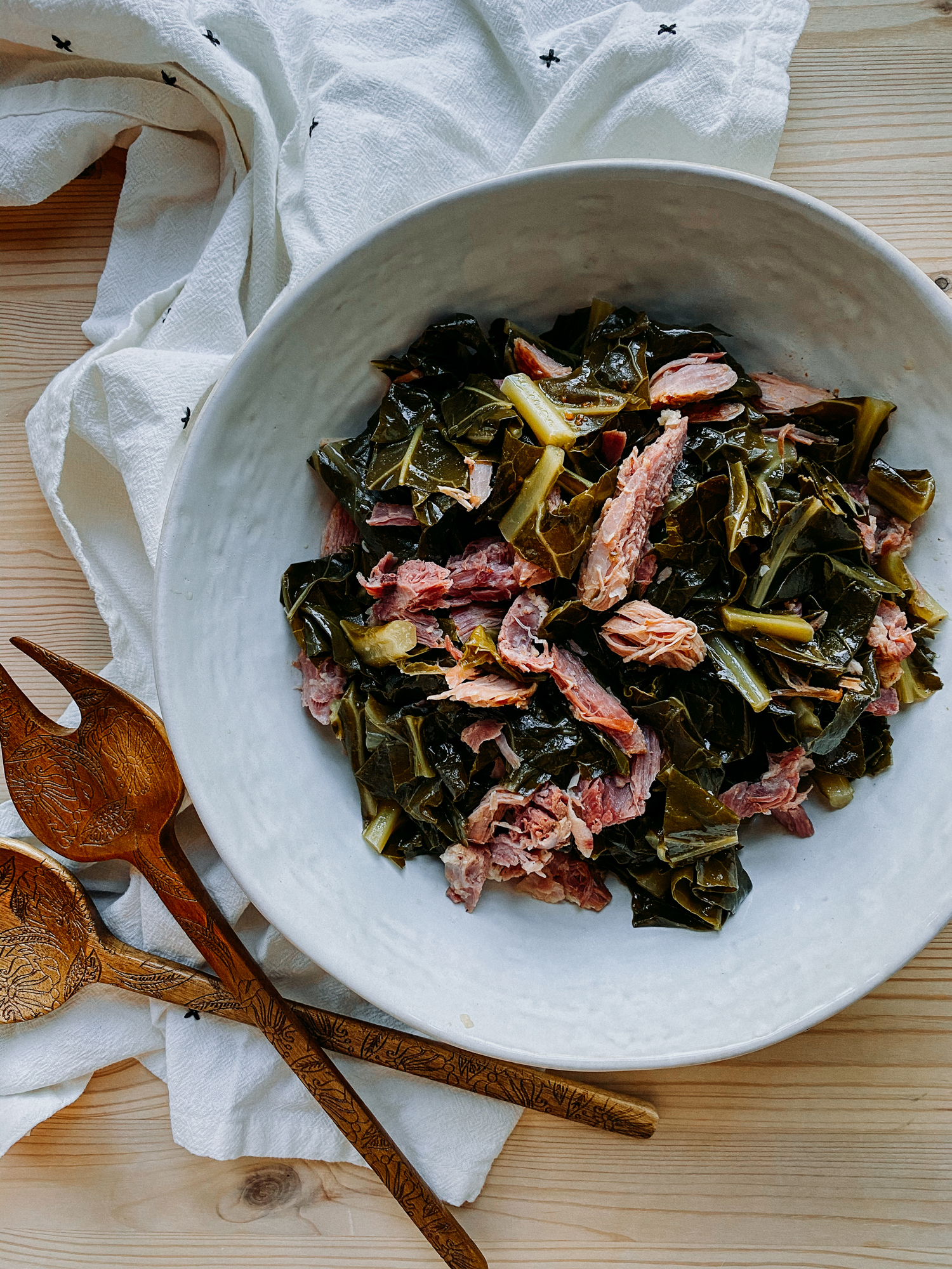 Easy Pressure Cooker Collard Greens with Ham Hock Recipe