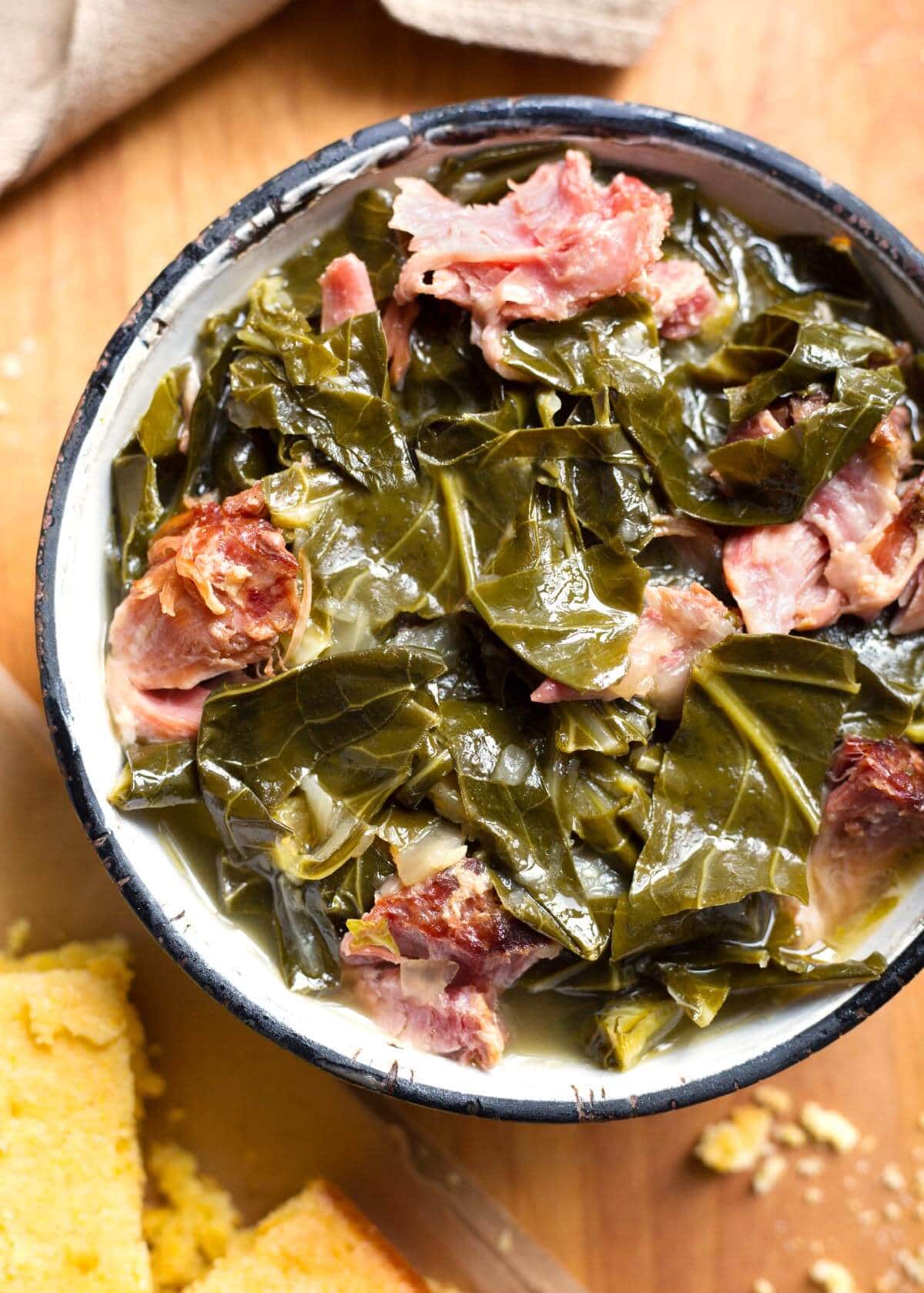 Easy Pressure Cooker Collard Greens with Ham Hock Recipe